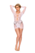 Elegant Moments Polka Dot Crochet Mini Dress With Keyhole Front And Back