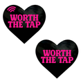 Worth the Tap Hot Pink Heart Smart Nfc Pasties - Black