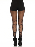 Bat Wing Sheer Tights - Black