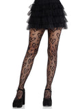 Cherie Heart Net Tights - Black