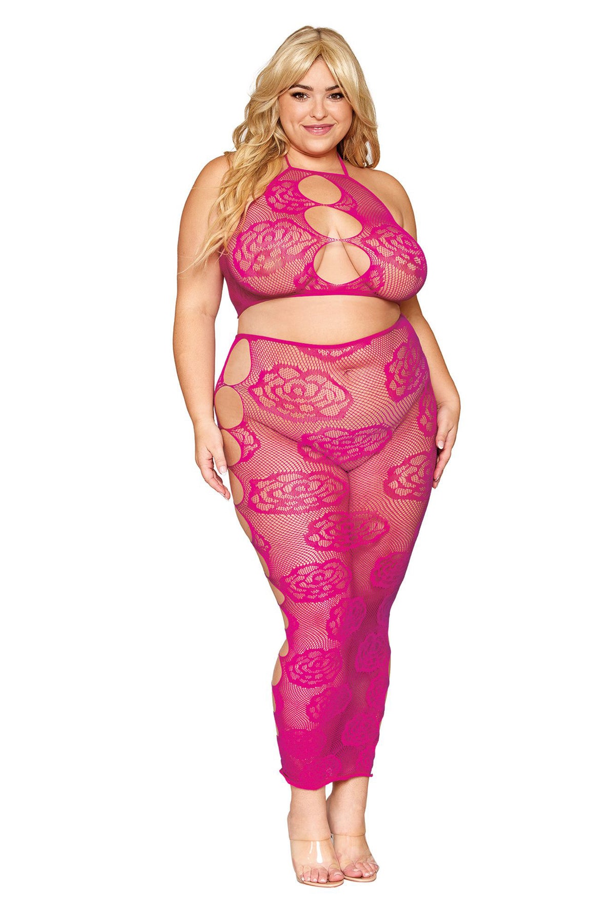 Bralette and Long Skirt - Beet - Pink