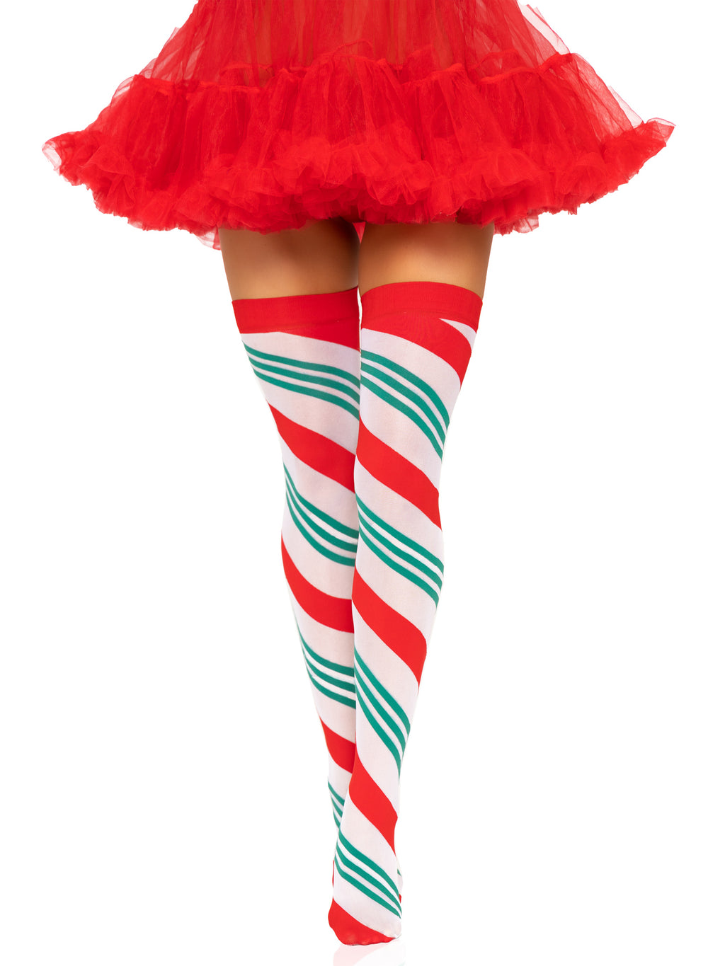 Holiday Ribbon Thigh High - Swirl - Multi