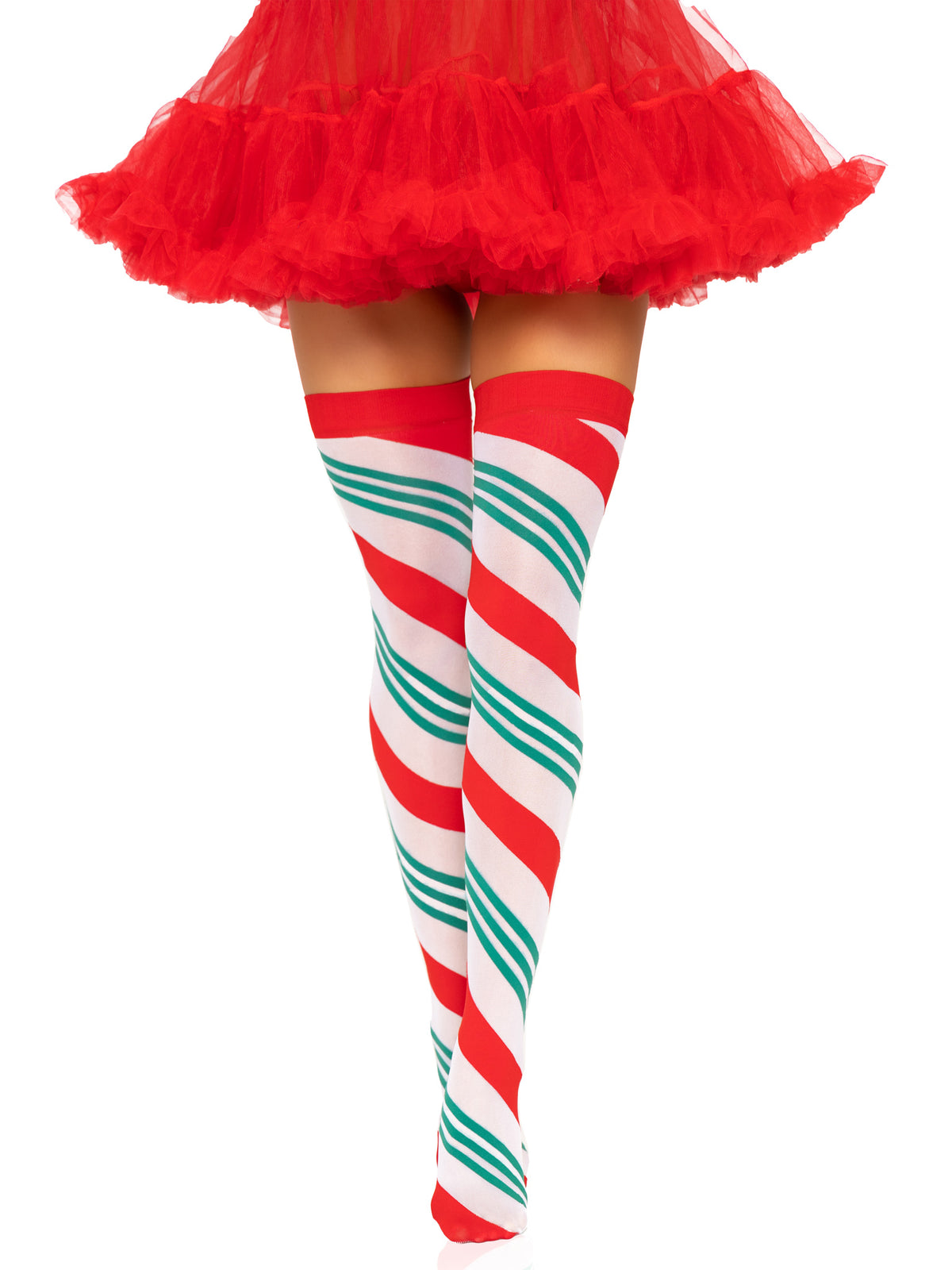 Holiday Ribbon Thigh High - Swirl - Multi