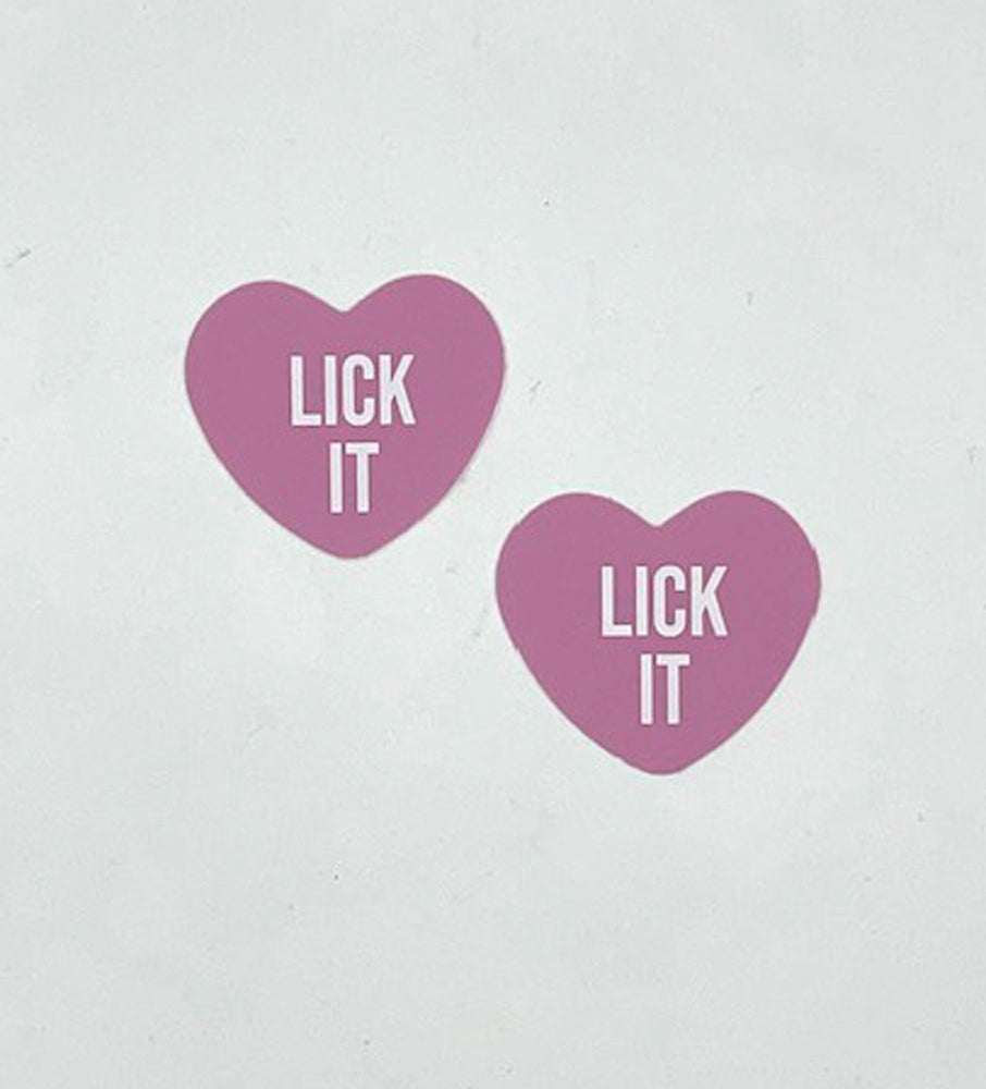 Lick It Light Pink Candy Heart Pasties - Pink