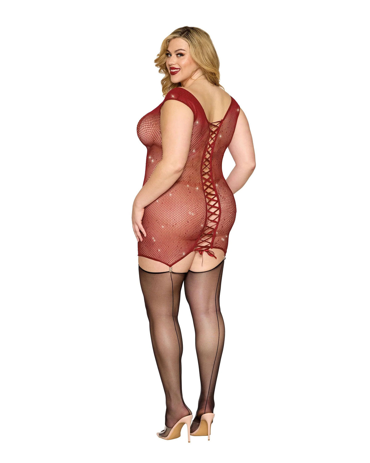 Garter Slip Dmnd - One Size - Red