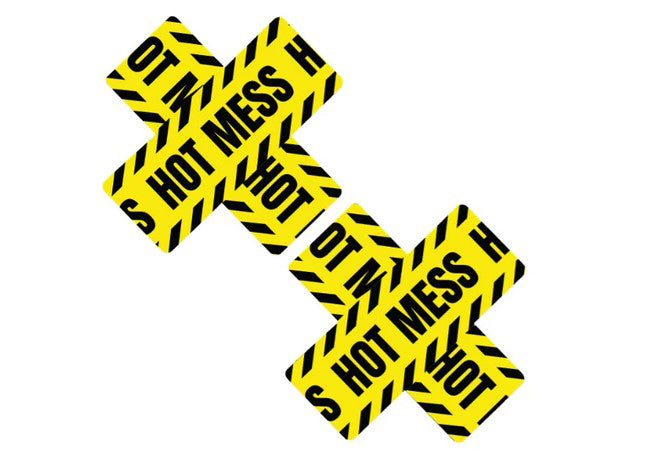 Hot Mess X Blacklight Lemon Fruitella Nipztix Nipple Cover Pasties - Yellow