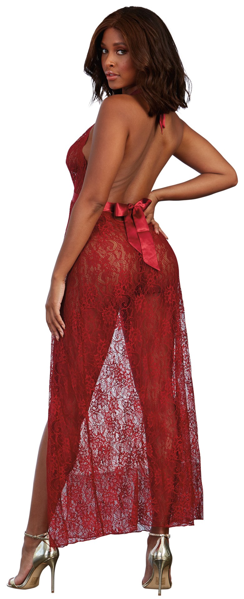 Gown, G-String - Garnet - Red