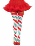 Holiday Ribbon Thigh High - Swirl - Multi