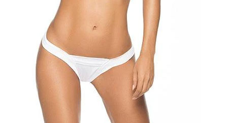 Low Back v Strap Shiny Thong - White