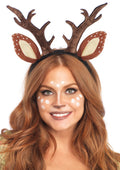 Fawn Ear Antler Animal Costume Headband - Brown
