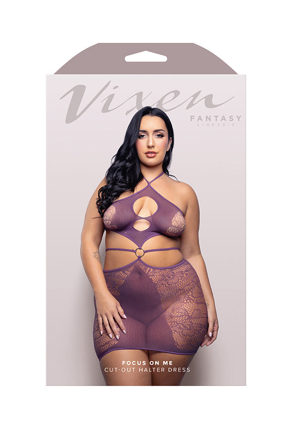 Focus on Me Cut-Out Halter Dress - Purple Wisteria