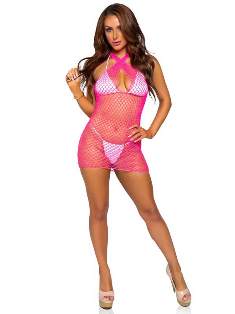 Summer Dreamz Net Mini Dress - Pink