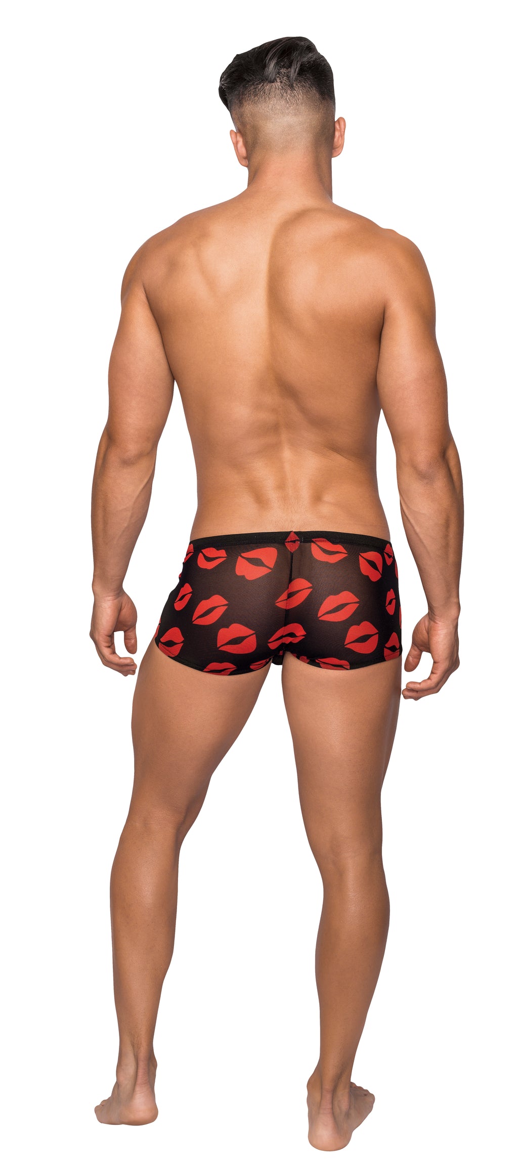 Kiss Me - Mini Short - Sheer Lips Black