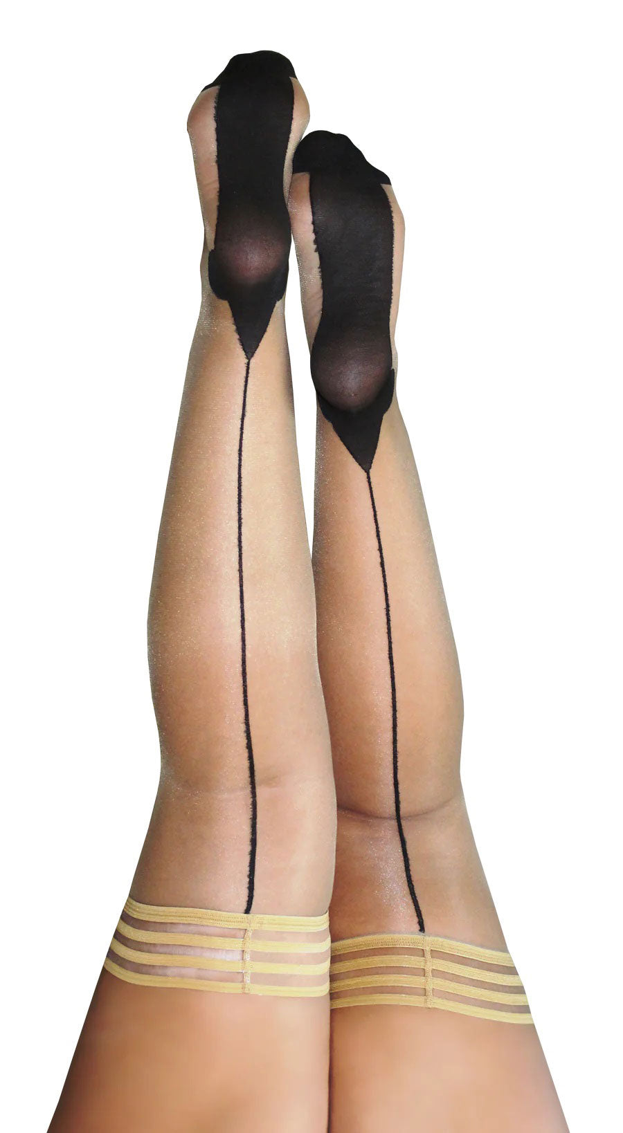 Ruby - Cuban Heel Thigh High - Nude