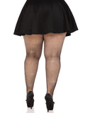 Colby Rhinestone Fishnet Tights - Black