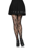Worship Me Cross Net Tights - Black