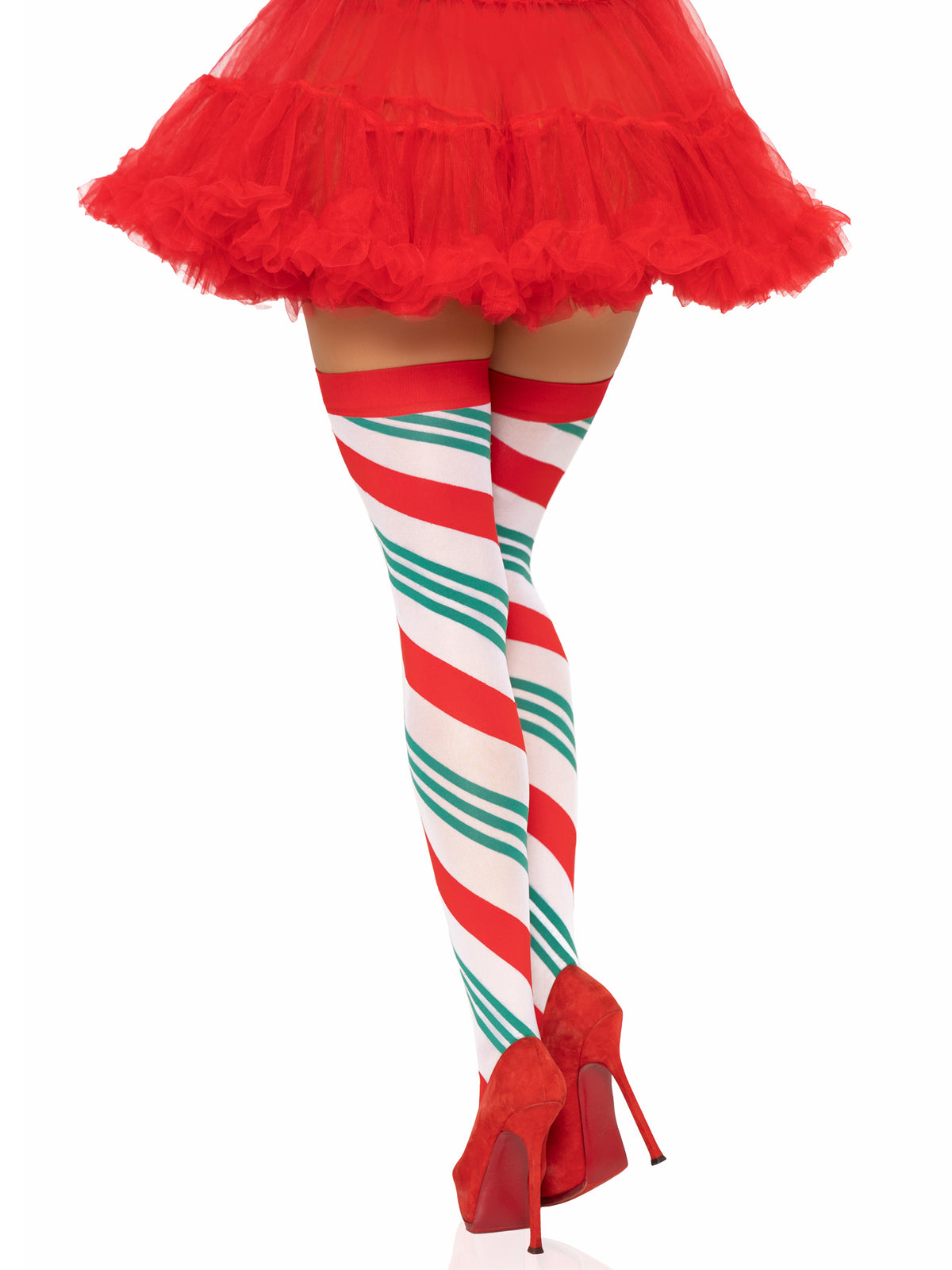 Holiday Ribbon Thigh High - Swirl - Multi