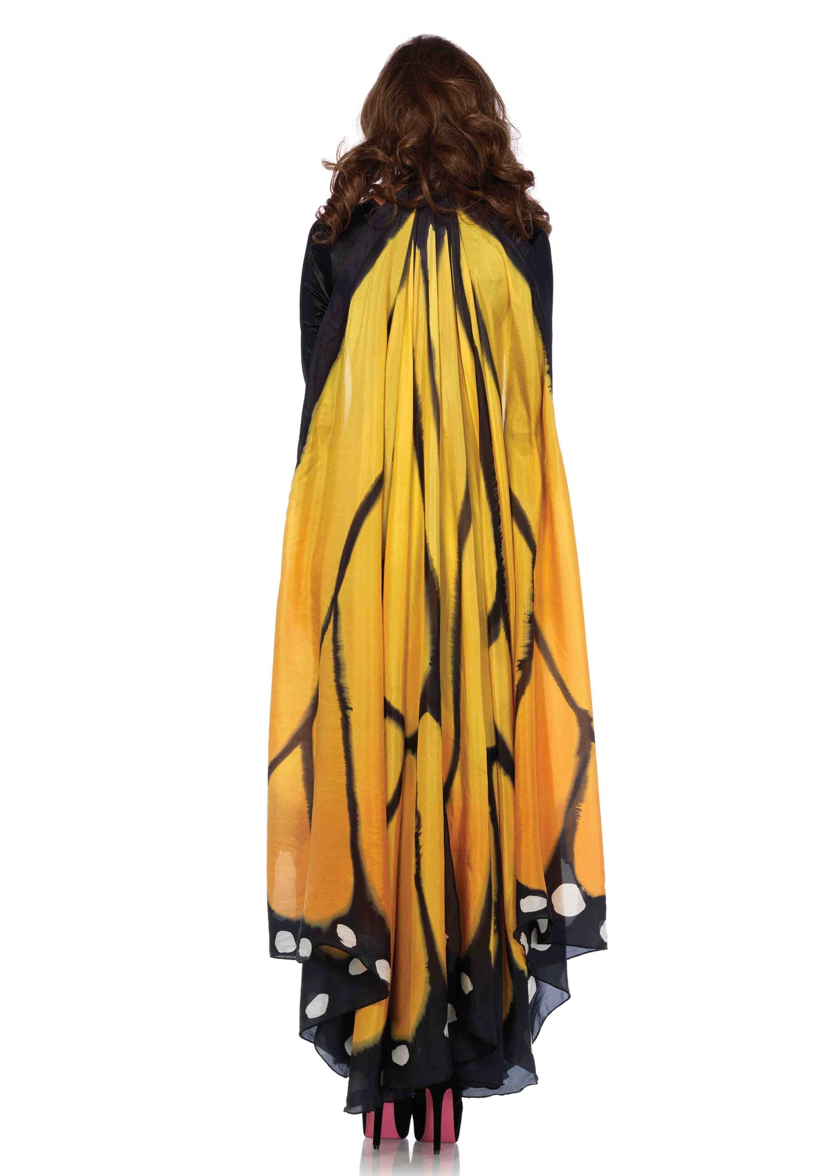 Festival Butterfly Wing Halter Cape - Orange/ - Black