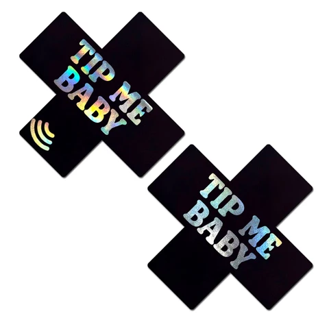 Tip Me Baby Holographic X Smart Nfc Pasties - Black