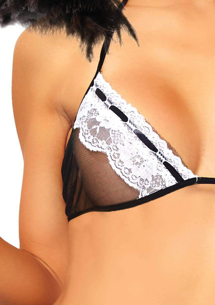 4 Pc Flirty French Maid - Black/White