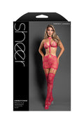Unmatched Bralette and Harnessed Stocking Skirt - Hot Pink