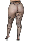 Flame Net Tights - Black