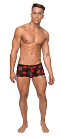 Kiss Me - Mini Short - Sheer Lips Black