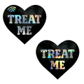 Treat Me Holographic Heart Smart Nfc Pasties - Black