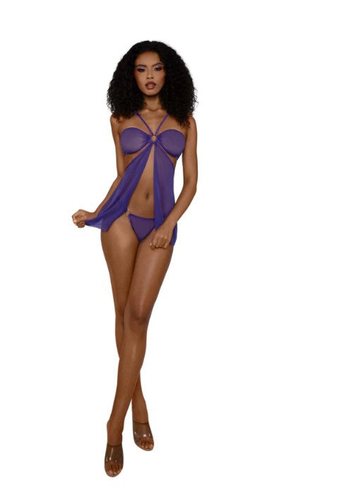 Babydoll Set With Panty - Ultra Violet