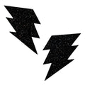 Black Malice Glitter Lightning Bolt Nipztix Pasties - Black