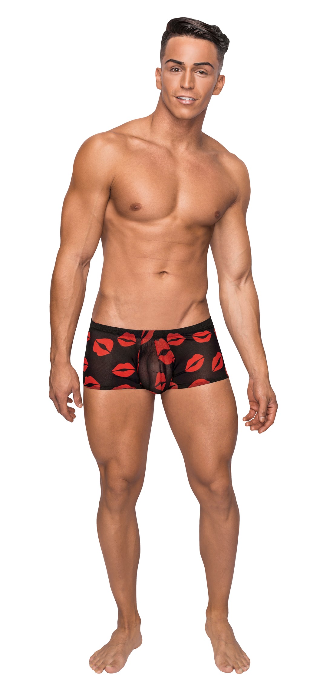 Kiss Me - Mini Short - Sheer Lips Black