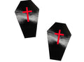 Dom Squad Wet Vinyl Black Coffin Nipple Cover Pasties - Black