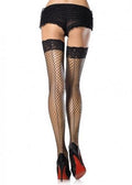 Stay Up Lace Top Thigh Highs With Backseam - Black