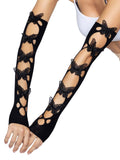 Butterfly Cut Out Arm Warmers - Black