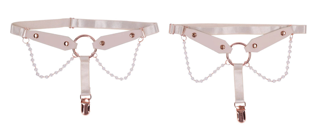 Peaches 'N Creame Pearl Garters - Peach