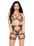 4pc All Tied Up Shimmer Bra and Panty Set