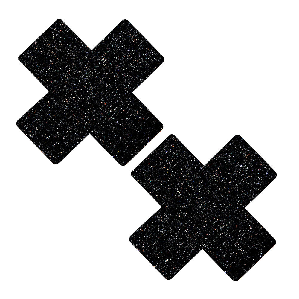 Black Malice Glitter X Factor Nipztix Pasties - Black