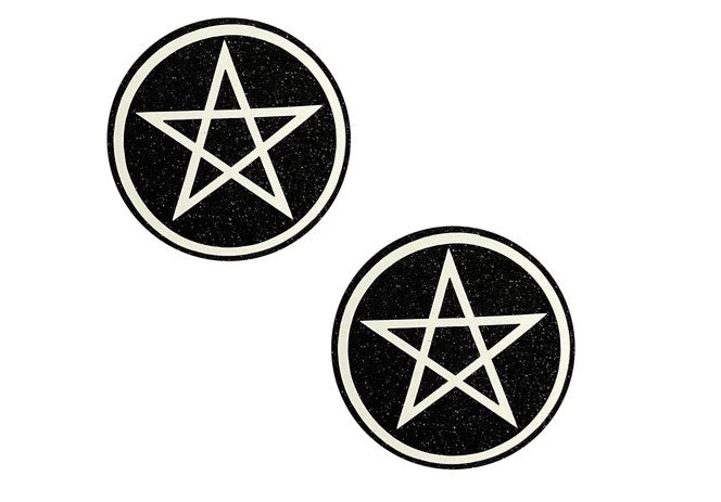 Wicca Black Glitter Nipple Cover Pasties - Black