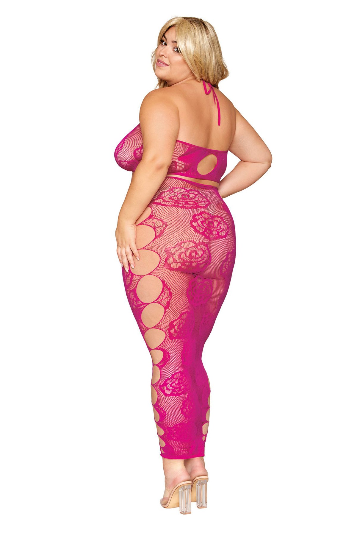 Bralette and Long Skirt - Beet - Pink