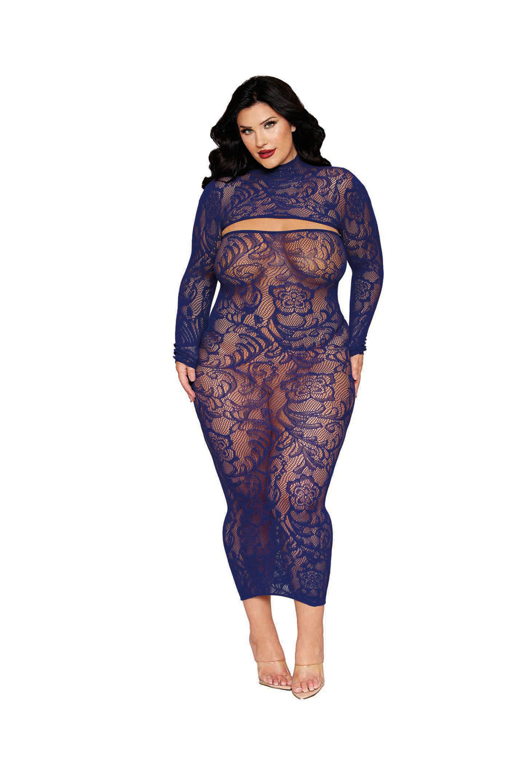 Bodystocking Gown and Shrug Dmnd - Eclipse - Blue