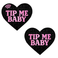 Pink Tip Me Baby Heart Smart Nfc Pasties - Black