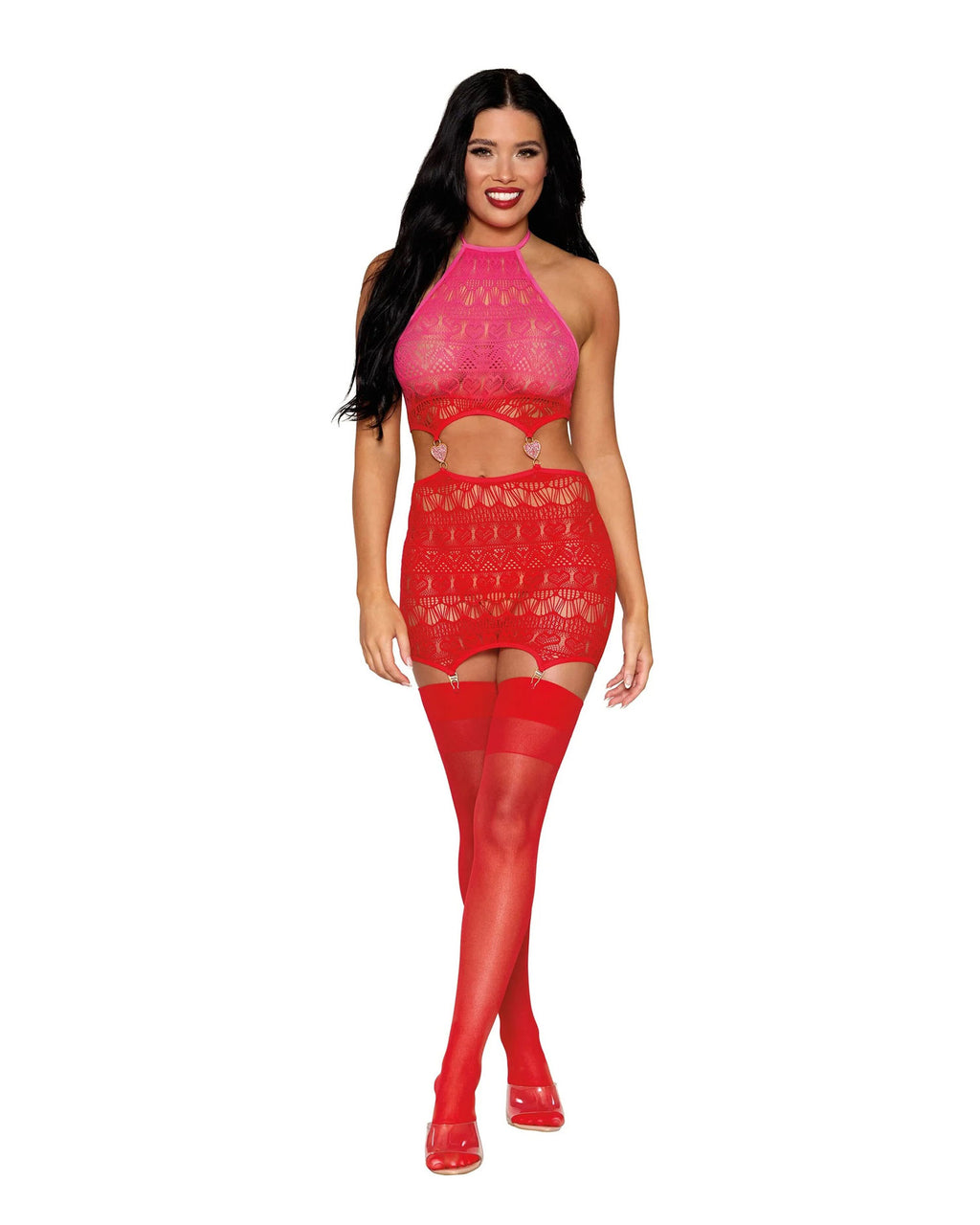 Garter Slip Dmnd - Red
