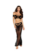 Bralette and Maxi Skirt Dmnd - Black