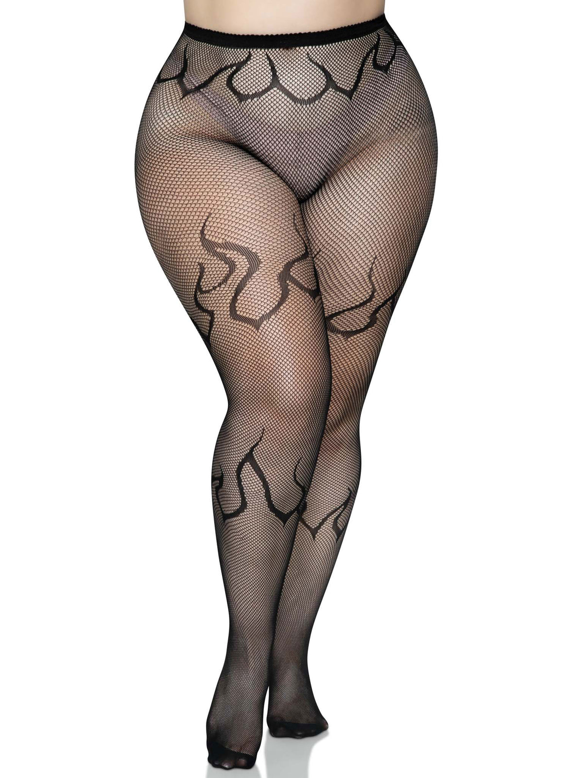 Flame Net Tights - Black